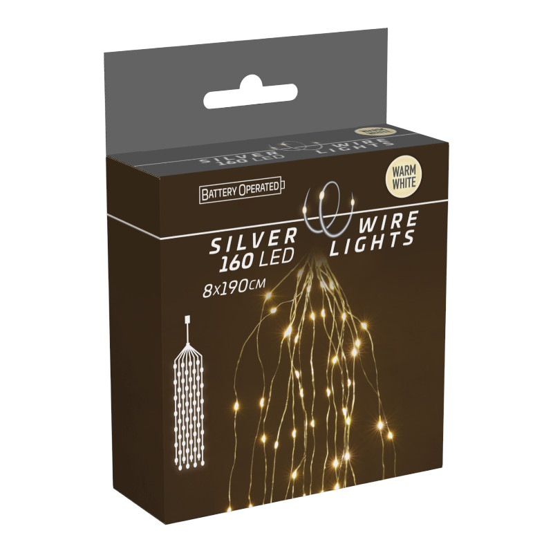 SILBERDRAHT 160LED CASCADE