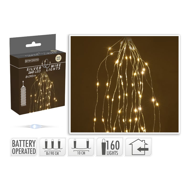 SILBERDRAHT 160LED CASCADE