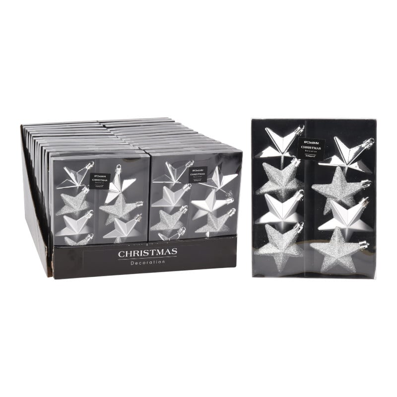 Hängedeko Sterne 6,5 cm – 8er Set (2 Sortierungen)