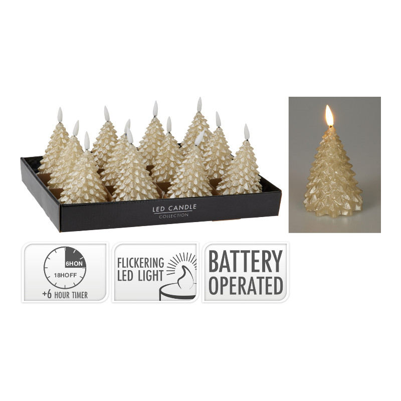 LEDKERZE BAUM 11CM GOLD