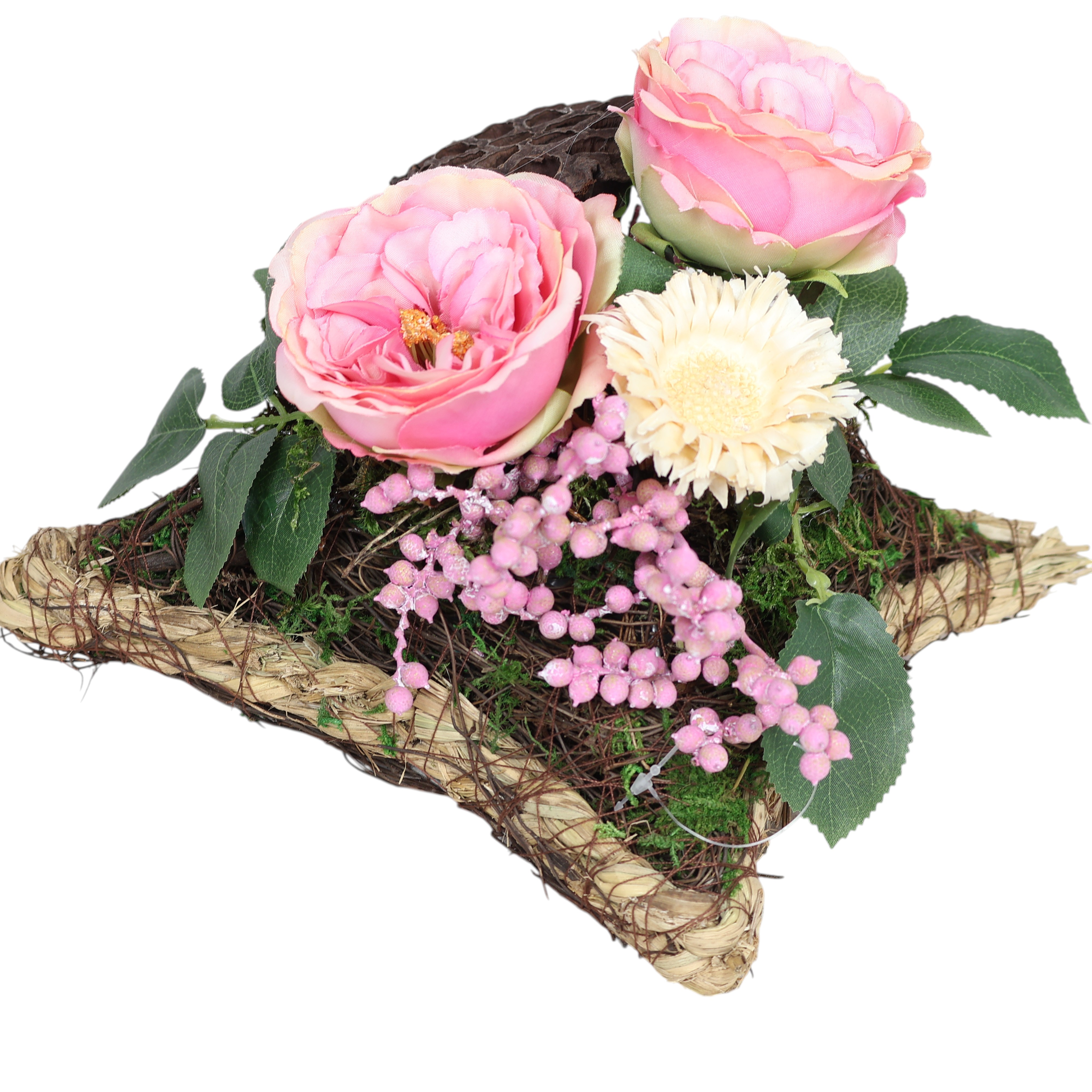 Grab-Gesteck "Kissen mit Rosen" L20cm
