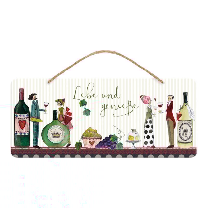 Dekoschild „Wein“ – dekoratives Schild mit Weinmotiv für Haus, Garten & Geschenkideen