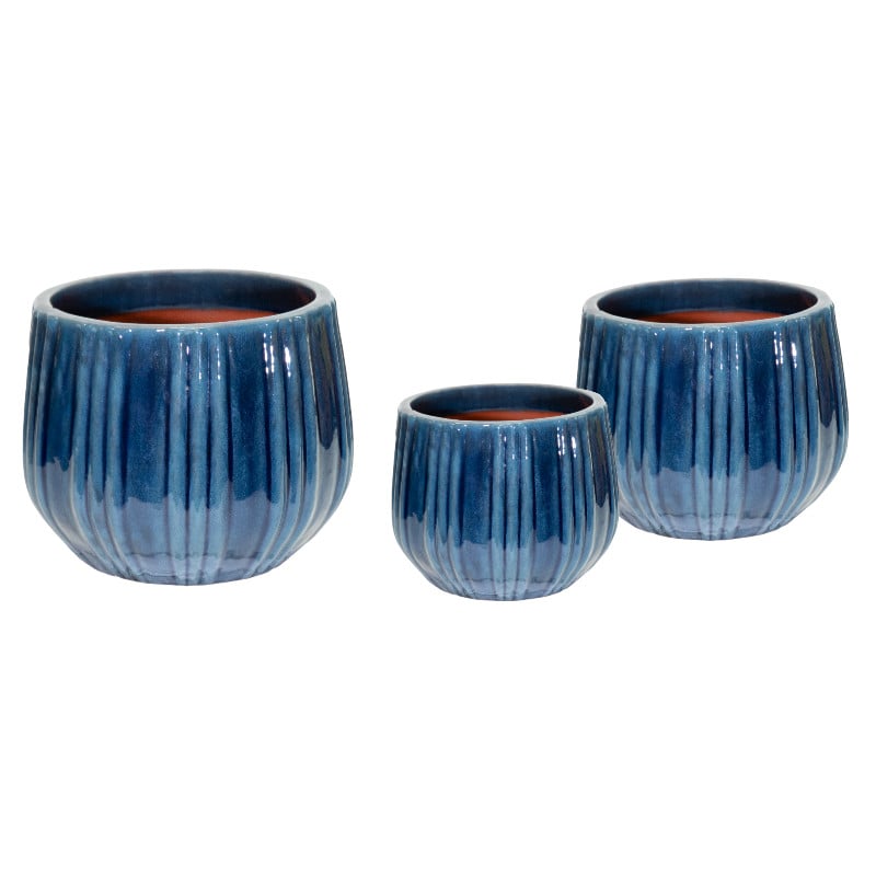 Übertopf "Portly Stripes" blue D18H14,5