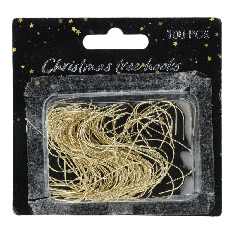 Weihnachtskugel-Haken – 100 Stück, Metall, goldfarben