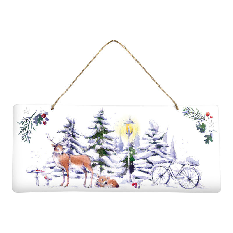 Dekoschild „Winterpark“ – dekoratives Schild mit winterlichem Motiv für Haus & Garten