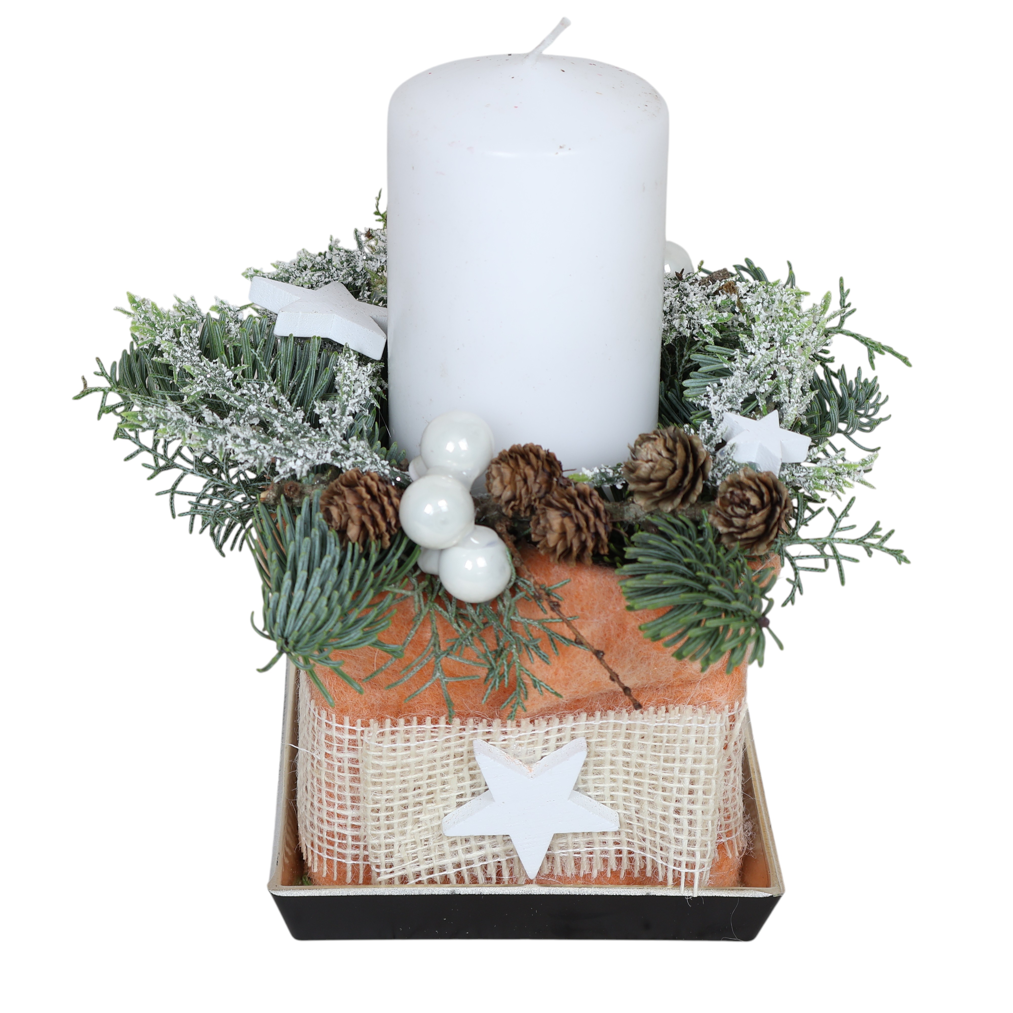 Advents-Gesteck "Melam" Ø15cm – handgefertigt aus Tannengrün mit Kerzen