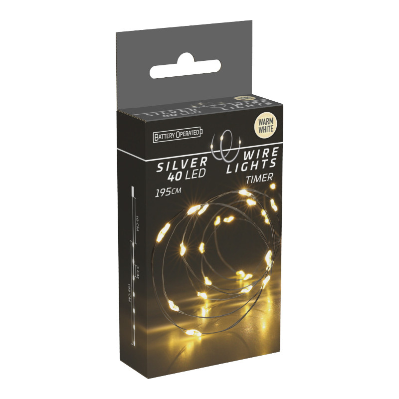 Lichterkette 40LED warmweiß Timer