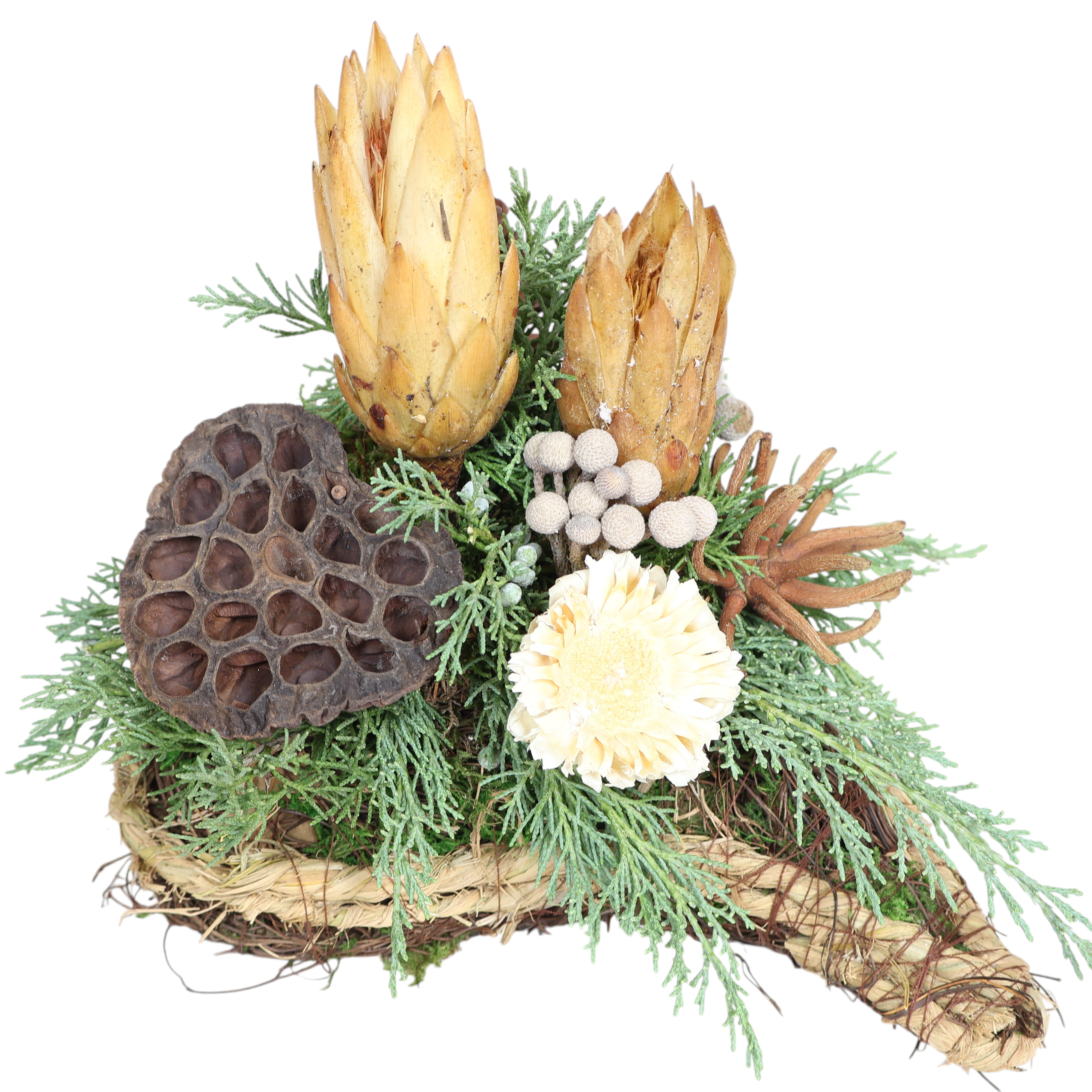 Grab-Gesteck "Naturherz" L22cm