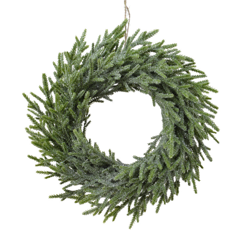 Glitter-Kranz „Gnome“ Ø30 × H8 cm – Indoor, Tannengrün