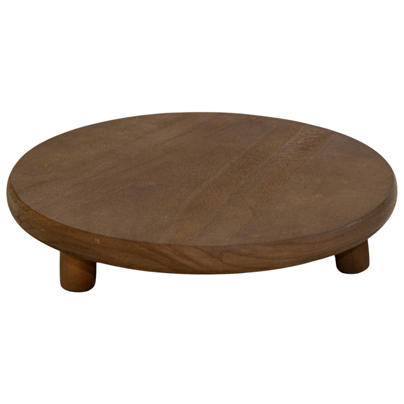 Holz‑Plateau „Brown“ Ø 21 cm × H 7 cm – rustikales Servier‑ & Dekor‑Podest