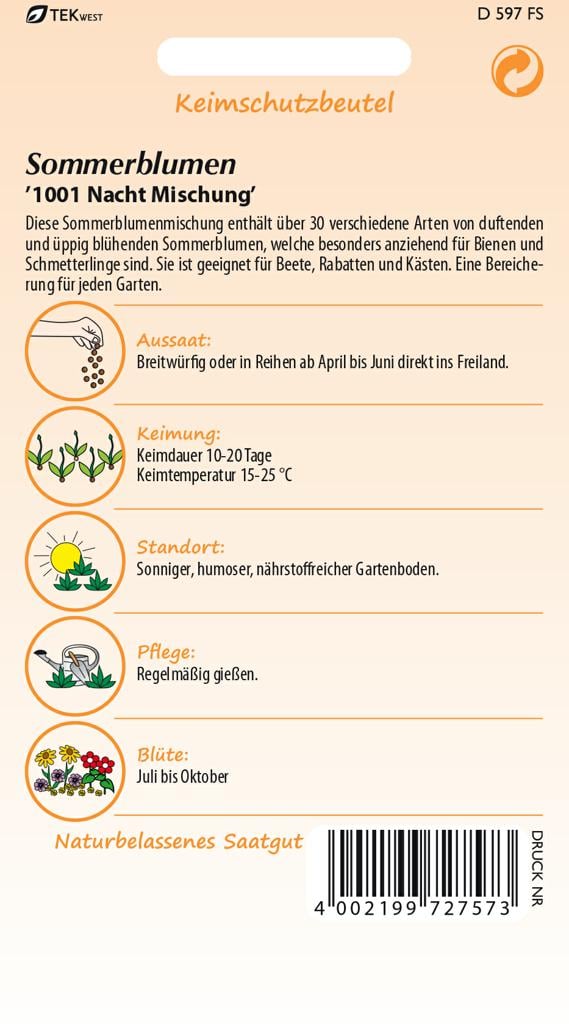 Sommerblumen Samen '1001 Nacht' - Samen Pfann