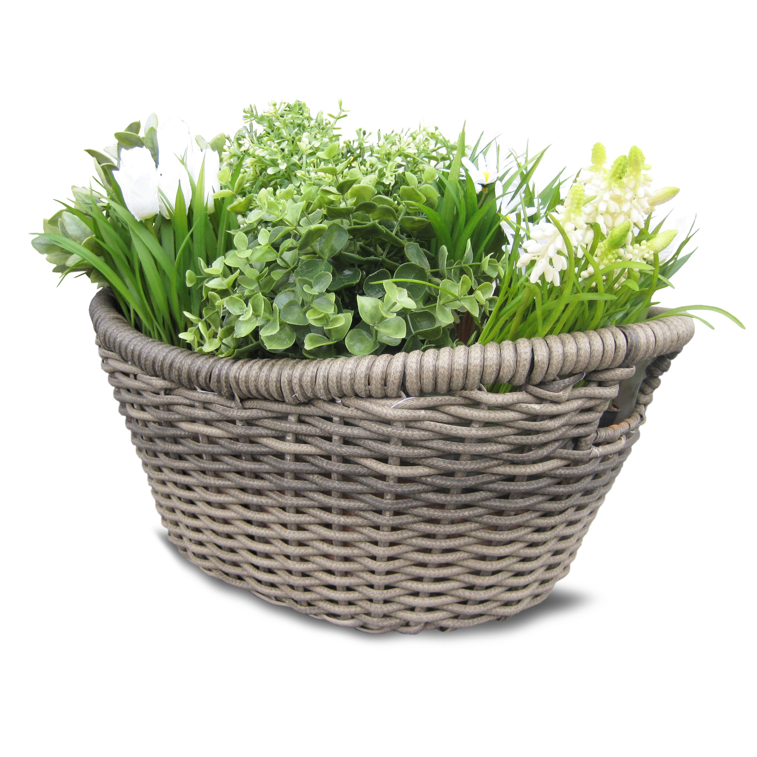 Pflanzkorb mit Metallrahmen 'grau' - 45x20 cm