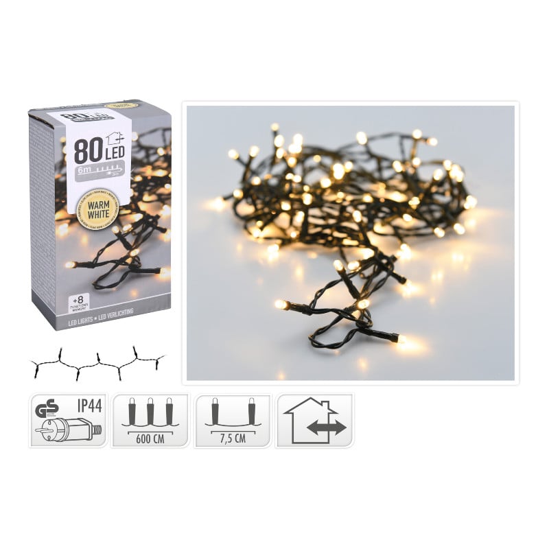 LICHTERKETTE 80 LED WW AUSSEN