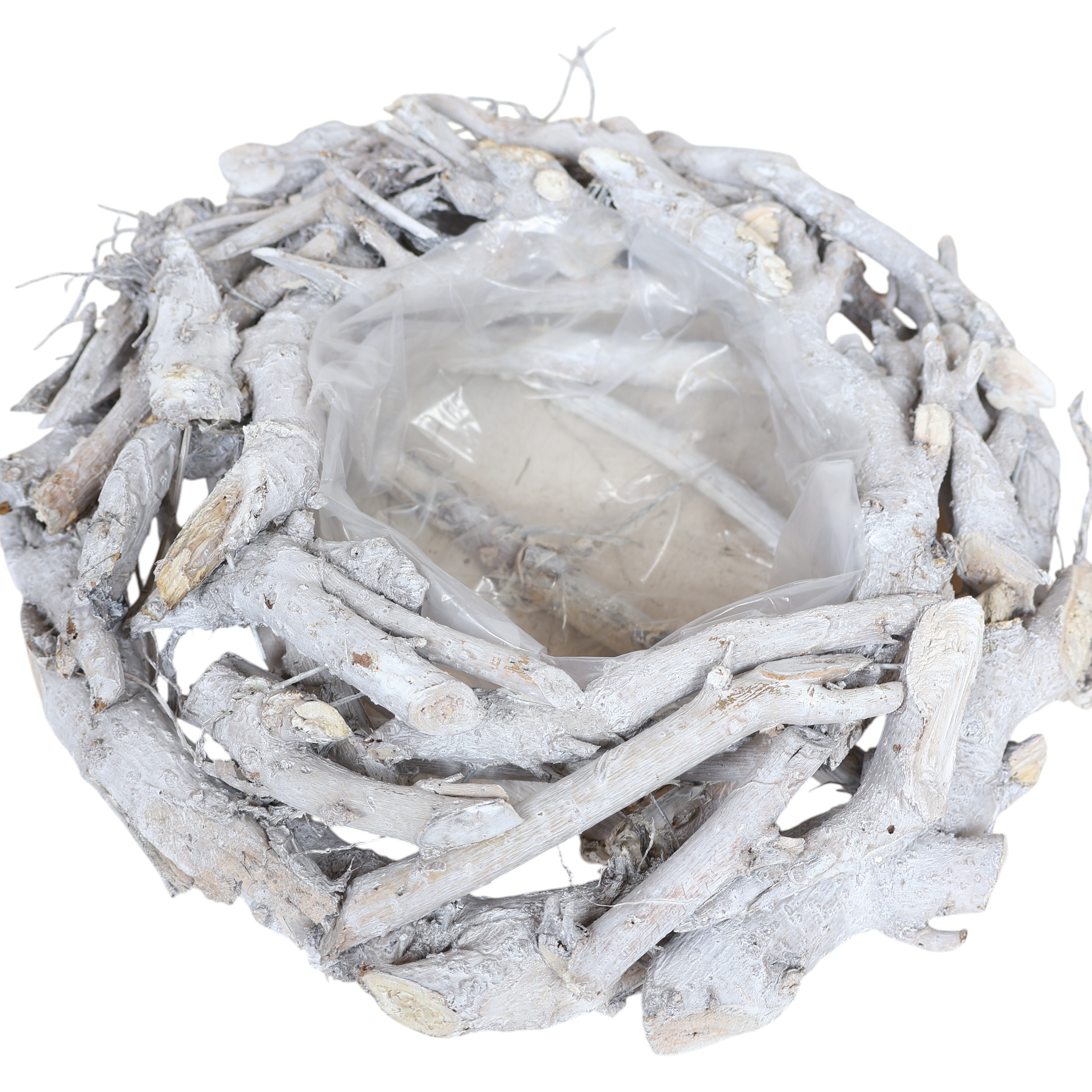 Weiden-/Wurzel-Kranz, gekalkt, Ø 30 cm